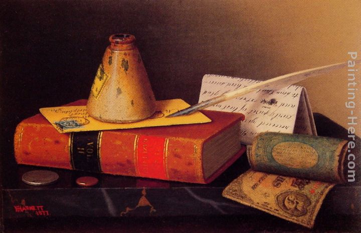 Still Life Writing Table painting - William Michael Harnett Still Life Writing Table art painting